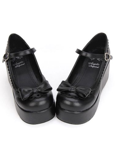 Dolce Lolita scarpe piattaforma Zeppa cinturino alla caviglia Lolita scarpe con fiocco - milanoo.com - Modalova