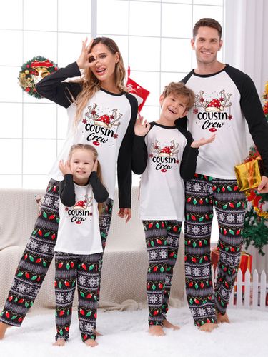 Pigiama natalizio per la famiglia Pantaloni con motivo natalizio in poliestere per adulti per bambini - milanoo.com - Modalova