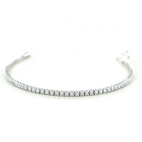 Bracciale tennis in argento e zirconi bianchi 18 cm - 2 mm - cappagli charme - Modalova