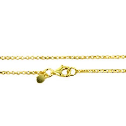 Catena rolo unisex in argento dorato 45 cm - cappagli charme - Modalova