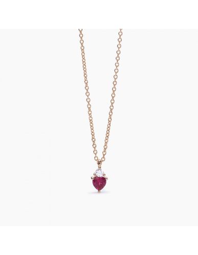 Collana in argento 925 rosato Royal Rubino 553499 - Mabina - Modalova