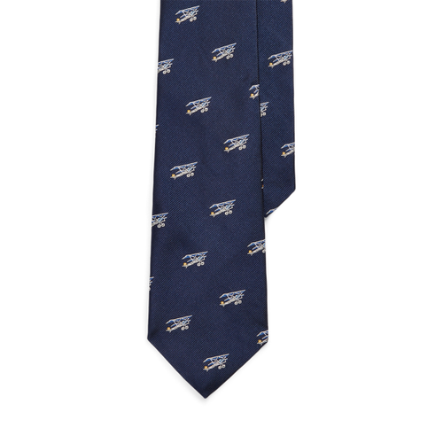 Cravatta in reps di seta tema aviazione - Polo Ralph Lauren - Modalova
