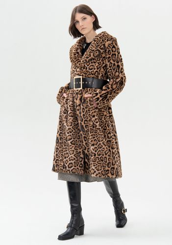 Cappotto ampio lungo in eco pelliccia in fantasia animalier - Fracomina - Modalova