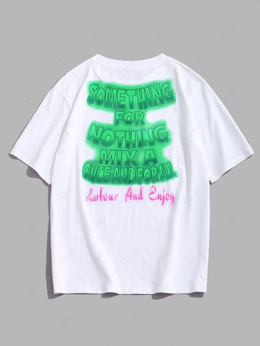 T-Shirt di Stampata Lettere di Ombre - ZAFUL - Modalova