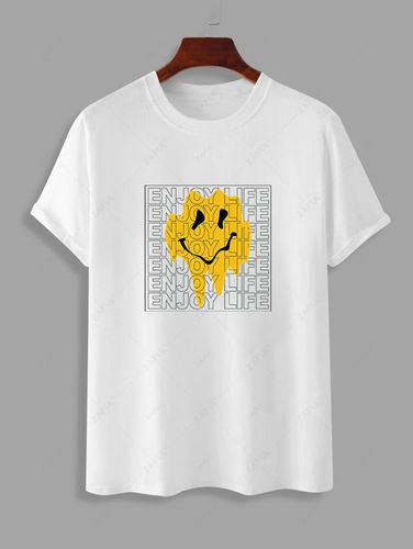 T-Shirt Stampata Sorriso con Maniche Corte - ZAFUL - Modalova