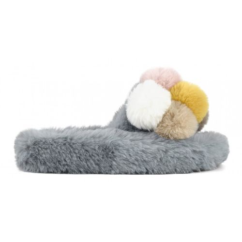 Slipper in pelo con pom - Colors Of California - Modalova