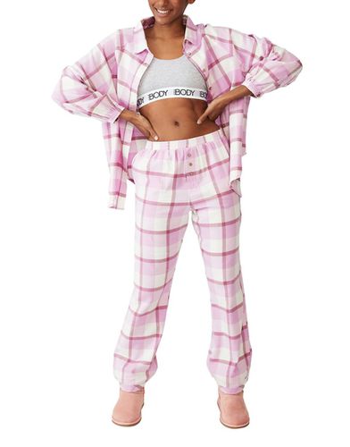 Cotton On - Pantaloni da pigiama in flanella a quadri rosa in coordinato - Cotton:On - Modalova