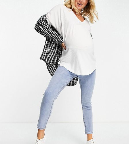 Cotton: On Maternity - Jeans skinny corti con fascia sotto al pancione lavaggio chiaro - Cotton:On Maternity - Modalova