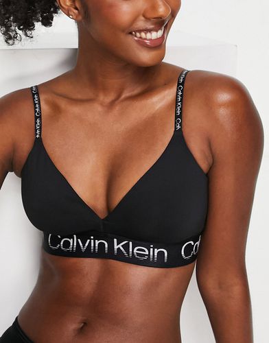 Reggiseno sportivo nero con logo - Calvin Klein Performance - Modalova