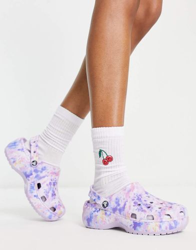 Zoccoli classici con plateau color lavanda tie-dye-Viola - Crocs - Modalova