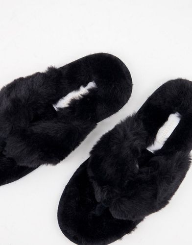 Pantofole infradito soffici nere - Accessorize - Modalova