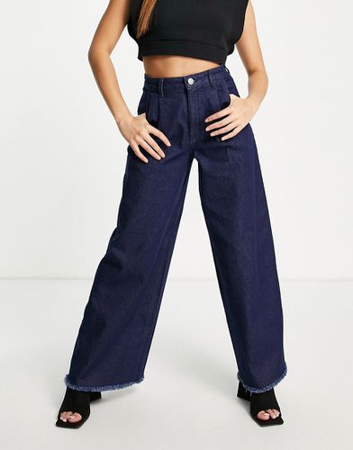 Jeans a fondo ampio in cotone organico indaco profondo con pieghe sul davanti - Aligne - Modalova