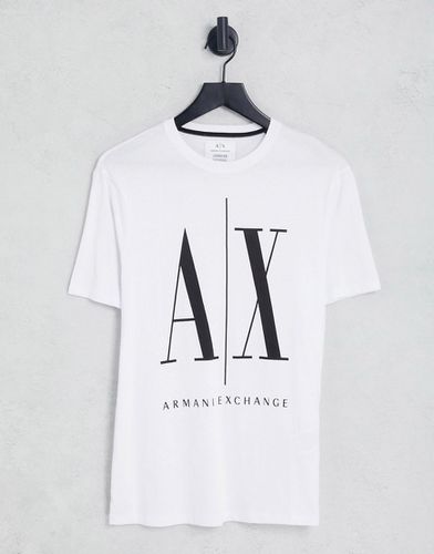 T-shirt bianca con logo-Bianco - Armani Exchange - Modalova
