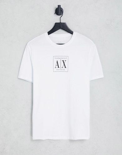T-shirt bianca con riquadro stampato AX-Bianco - Armani Exchange - Modalova