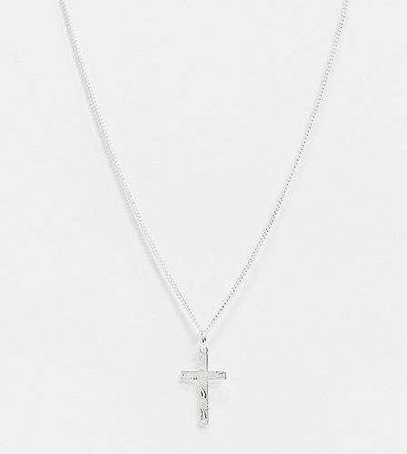 Collana in argento sterling con ciondolo a forma di croce argento - ASOS DESIGN - Modalova