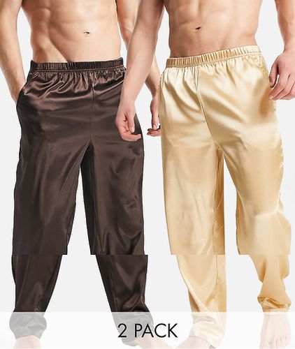 Confezione da 2 paia di pantaloni del pigiama-Multicolore - ASOS DESIGN - Modalova