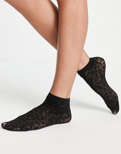 Calzini alla caviglia neri trasparenti con motivo animalier-Nero - ASOS DESIGN - Modalova