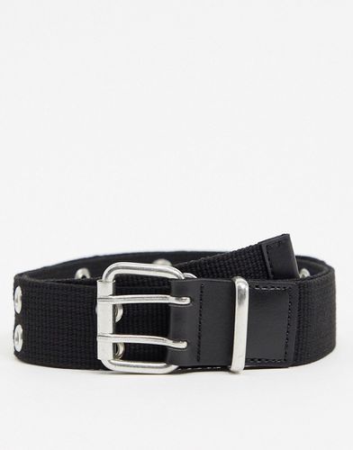 Cintura per jeans intrecciata nera con fibbia doppia e occhielli - ASOS DESIGN - Modalova