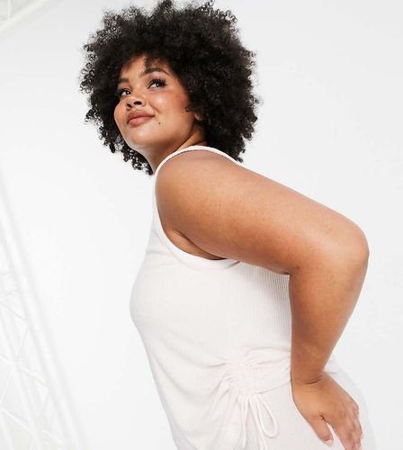 ASOS DESIGN Curve - Mix & Match - Canotta da casa écru a coste super morbida con coulisse - ASOS Curve - Modalova