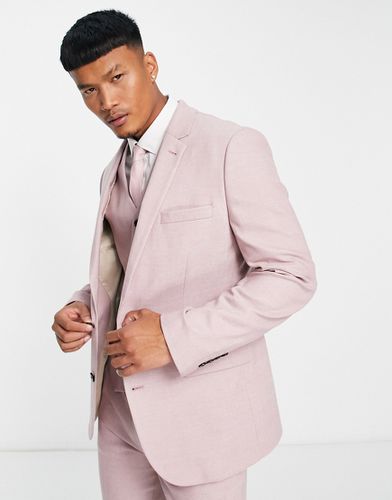 Giacca da abito Oxford elegante skinny rosa polvere - ASOS DESIGN - Modalova