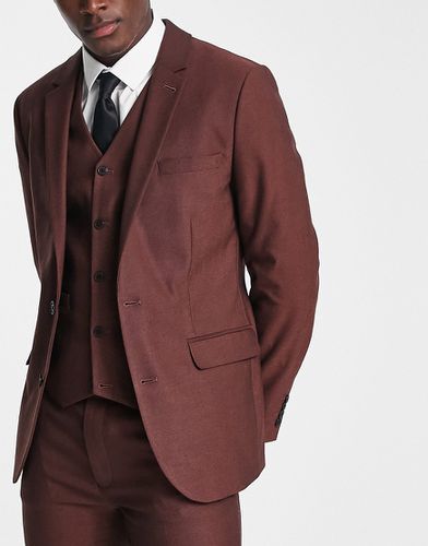 Giacca da abito Oxford elegante skinny rosso bruciato - ASOS DESIGN - Modalova