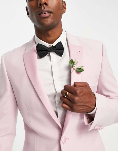 Giacca da abito smoking super skinny rosa pastello - ASOS DESIGN - Modalova