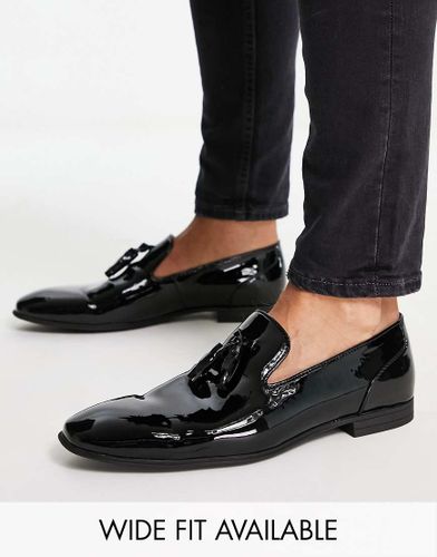 Mocassini nero patent con nappe - ASOS DESIGN - Modalova