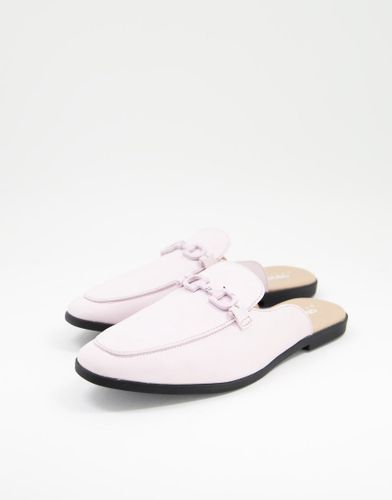 Mocassini a sabot in pelle sintetica lilla con morsetto-Viola - ASOS DESIGN - Modalova