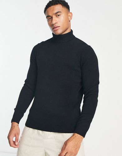 Maglione con collo alto in lana di agnello nero - ASOS DESIGN - Modalova