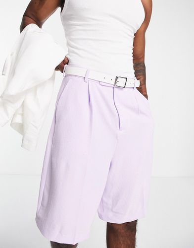 Pantaloncini eleganti svasati in crêpe lilla acceso - ASOS DESIGN - Modalova