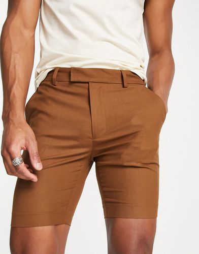 Pantaloncini eleganti skinny marrone cioccolato - ASOS DESIGN - Modalova