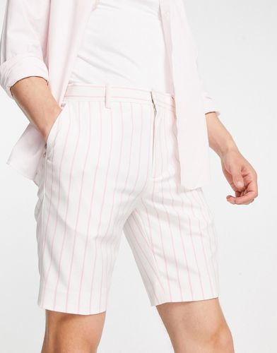 Pantaloncini eleganti skinny preppy rosa a righe - ASOS DESIGN - Modalova