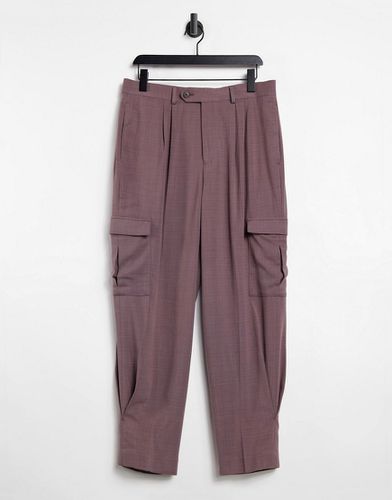 Pantaloni eleganti a vita alta con fondo ampio a tratteggio incrociato - ASOS DESIGN - Modalova