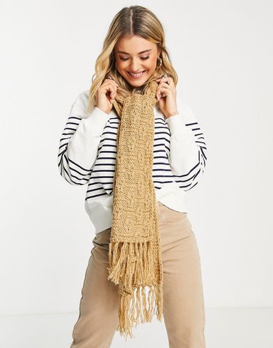 Sciarpa in maglia a trecce color cammello - Boardmans - Modalova