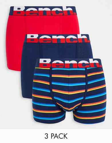 Confezione da 3 boxer aderenti rossi e blu navy multicolore - Bench - Modalova