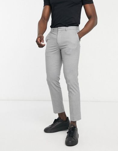 Pantaloni eleganti vestibilità carrot motivo pied de poule colore grigio - Burton Menswear - Modalova