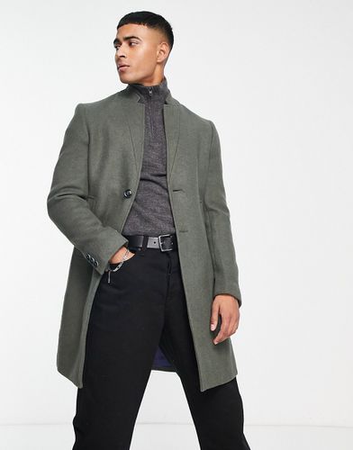 Cappotto di lana taglio lungo verde scuro-Blu - Gianni Feraud - Modalova