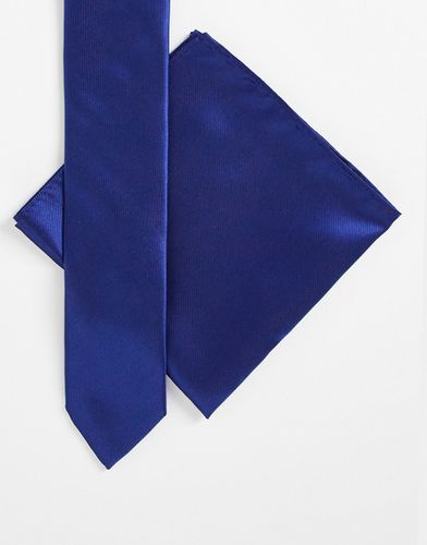 Set con cravatta e fazzoletto da taschino blu royal - Gianni Feraud - Modalova