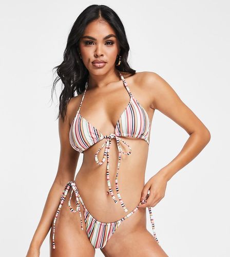 Top bikini a triangolo a righe-Multicolore - Damson Madder - Modalova