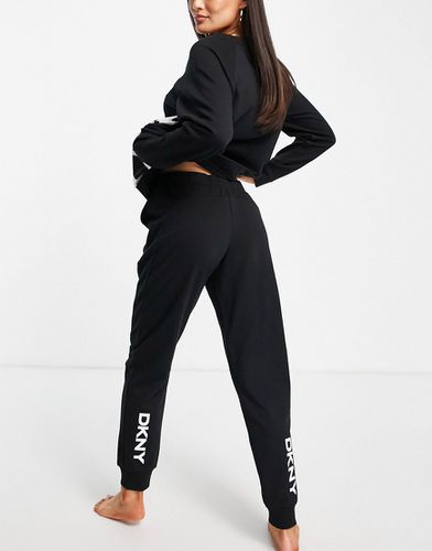 Joggers da casa neri in jersey con logo - DKNY - Modalova