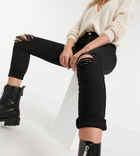 Lexy - Jeans super skinny vita medio alta con strappi alle ginocchia neri - Dr Denim Petite - Modalova