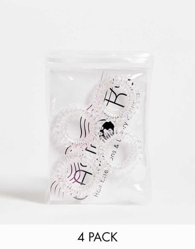 Confezione da 4 elastici per capelli a spirale trasparenti-Nessun colore - Easilocks - Modalova