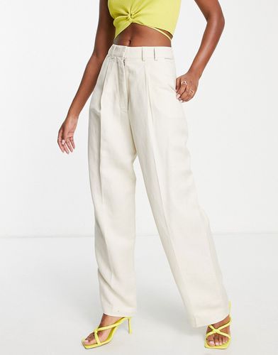 Pantaloni a fondo ampio in lino color avorio-Bianco - Edited - Modalova