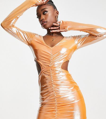 Esclusiva - Vestito corto arancione metallizzato con arricciatura e cut-out - Jaded Rose - Modalova
