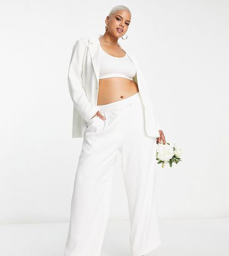 Pantaloni da abito da sposa oversize color avorio in coordinato - Forever New Curve - Modalova
