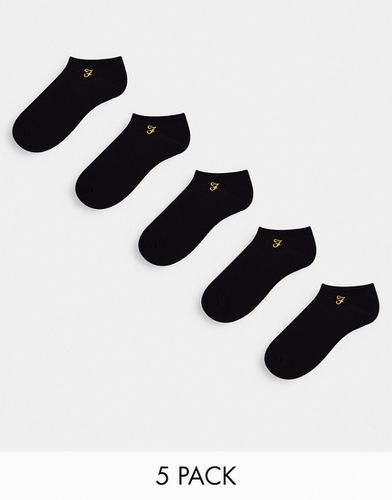 Confezione da 5 paia di calzini sportivi neri-Nero - Farah - Modalova
