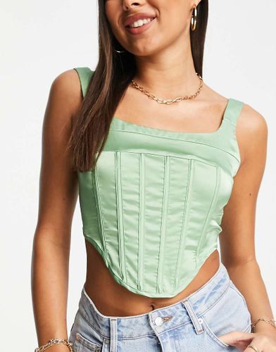 Corsetto in raso verde salvia - Femme Luxe - Modalova