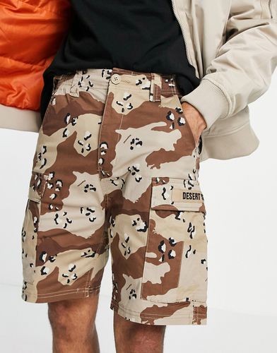 Pantaloncini cargo con stampa mimetica cuoio in coordinato - Fingercroxx - Modalova