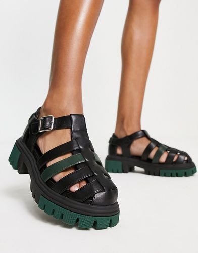 Sandali stile gladiatore neri con suola verde-Nero - Koi Footwear - Modalova
