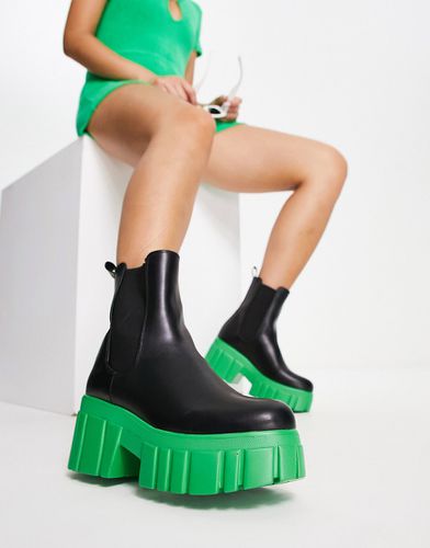 Koi - Stivali con tacco neri con suola a contrasto verde-Nero - Koi Footwear - Modalova